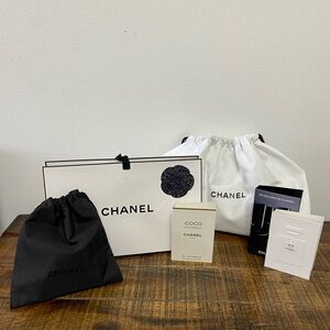 Authentic Chanel Gift Box, Cloth Bags & Cosmetic Items Bundle